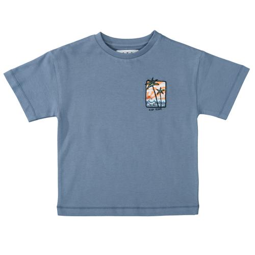 Kn.-T-Shirt, oversized 92/98 - Steel Blue