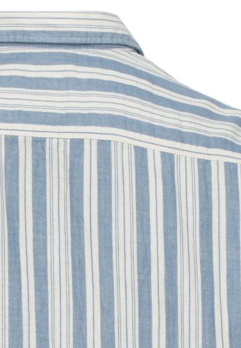 Streifenhemd aus reiner Baumwolle XL Regular Fit - Elemental Blue