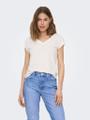 ONLFREE LIFE S/S MOD.V-NECK TOP JRS NOOS M Normal geschnitten - Cloud Dancer