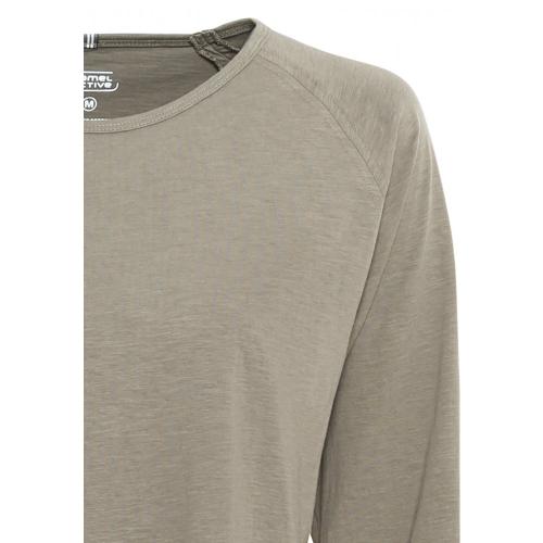 Langarmshirt aus reiner Baumwolle S Regular Fit - Light Khaki