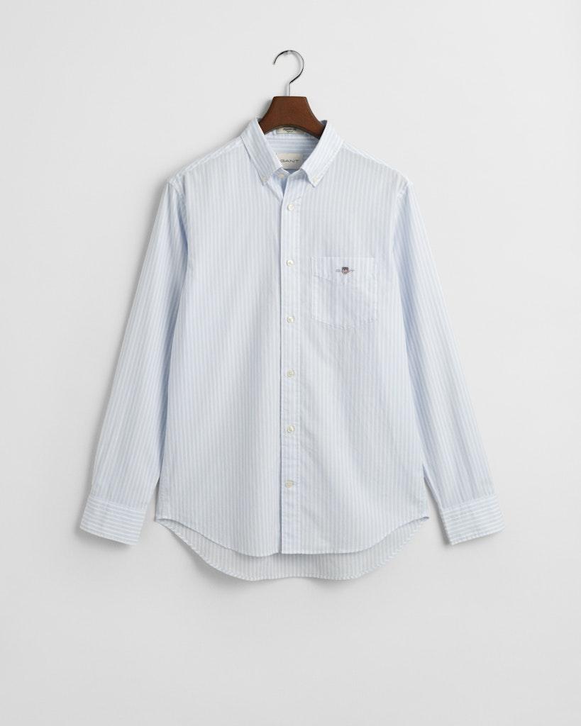 Regular Fit Classic Popeline Hemd mit Streifen Blau XL