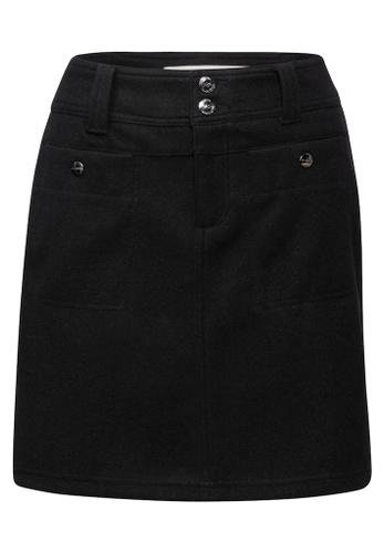 Rock in Woll-Optik Schwarz 38