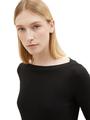 Basic Longsleeve mit 3/4-Arm aus Baumwolle M Regular Fit - Deep Black