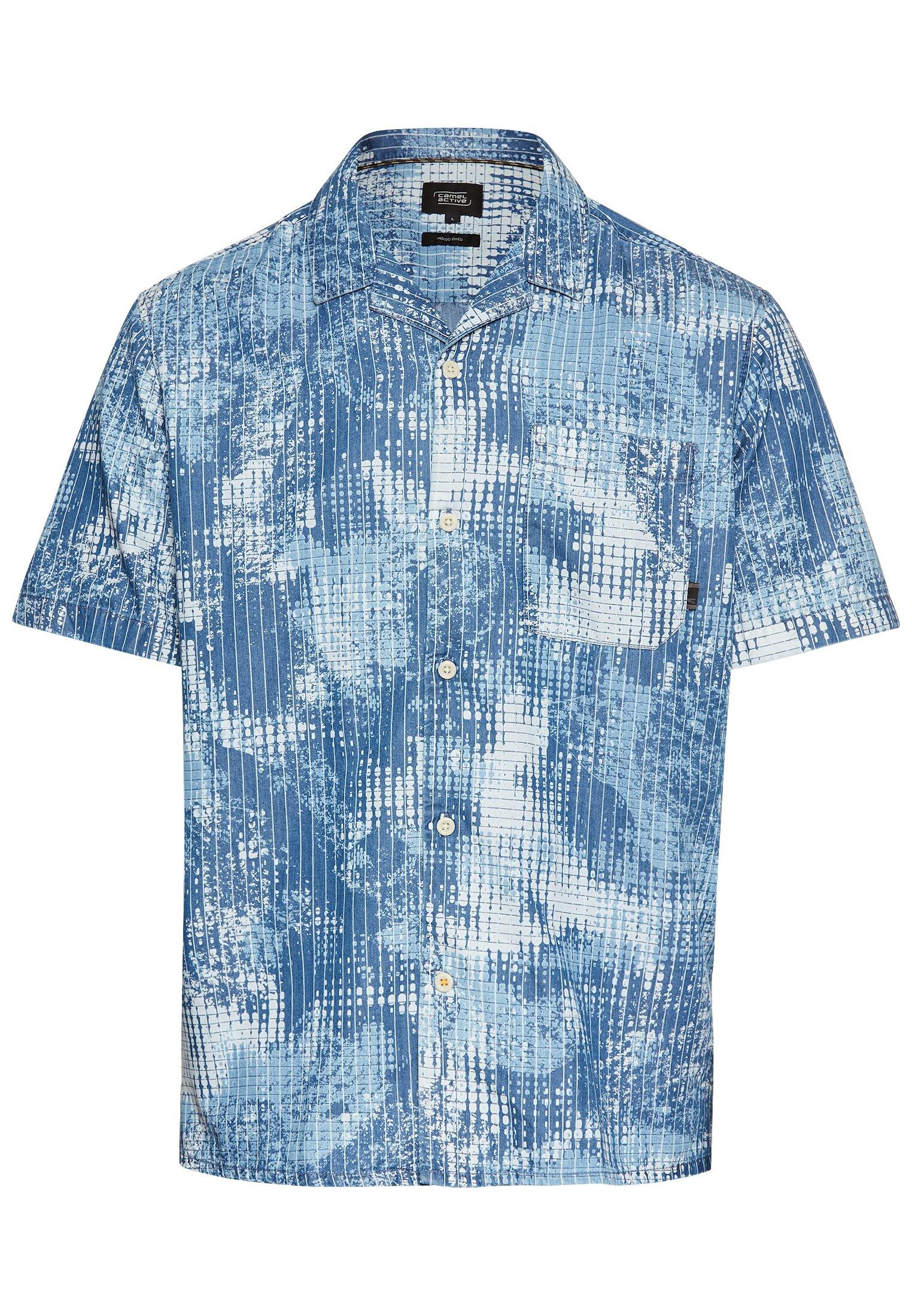 Kurzarmhemd mit Allover-Print M Regular Fit - Dark Navy
