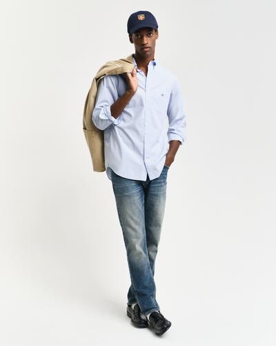 Regular Fit Classic Popeline Hemd S - Light Blue