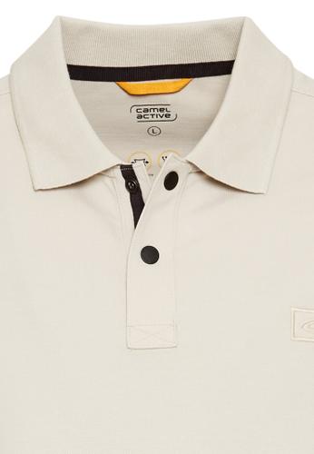 Kurzarm Poloshirt aus einem Baumwollmix M Regular Fit - Beige