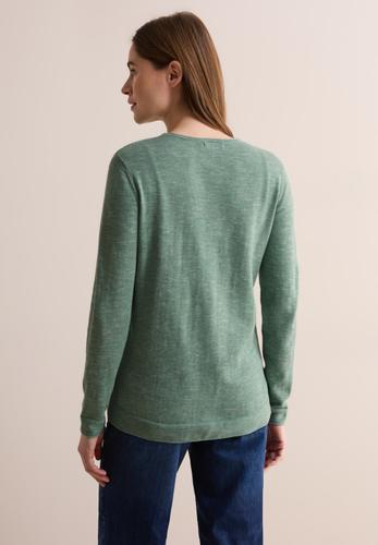 Strukturpullover L - Heather Sage Green Melange