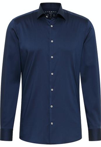 Performance Shirt Twill-Stretch Langarm Blau 39/Langarm - 67cm