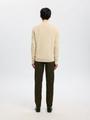 SLHDANE LS KNIT STRUCTURE HALF ZIP NOOS XL Normal geschnitten - Oatmeal