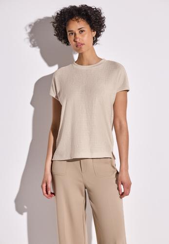 Shirt mit Streifenstruktur 36 - Moonstone Sand