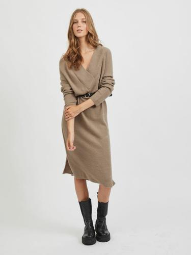 VIMADELIA V-NECK L/S KNIT DRESS - NOOS XS Normal geschnitten - Fungi