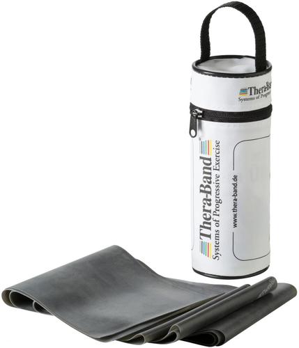 THERA-BAND TheraBand Übungsband in RV-Tasche 2,50 m, spezial stark, schwarz, inkl. Anleitung One Size in Schwarz
