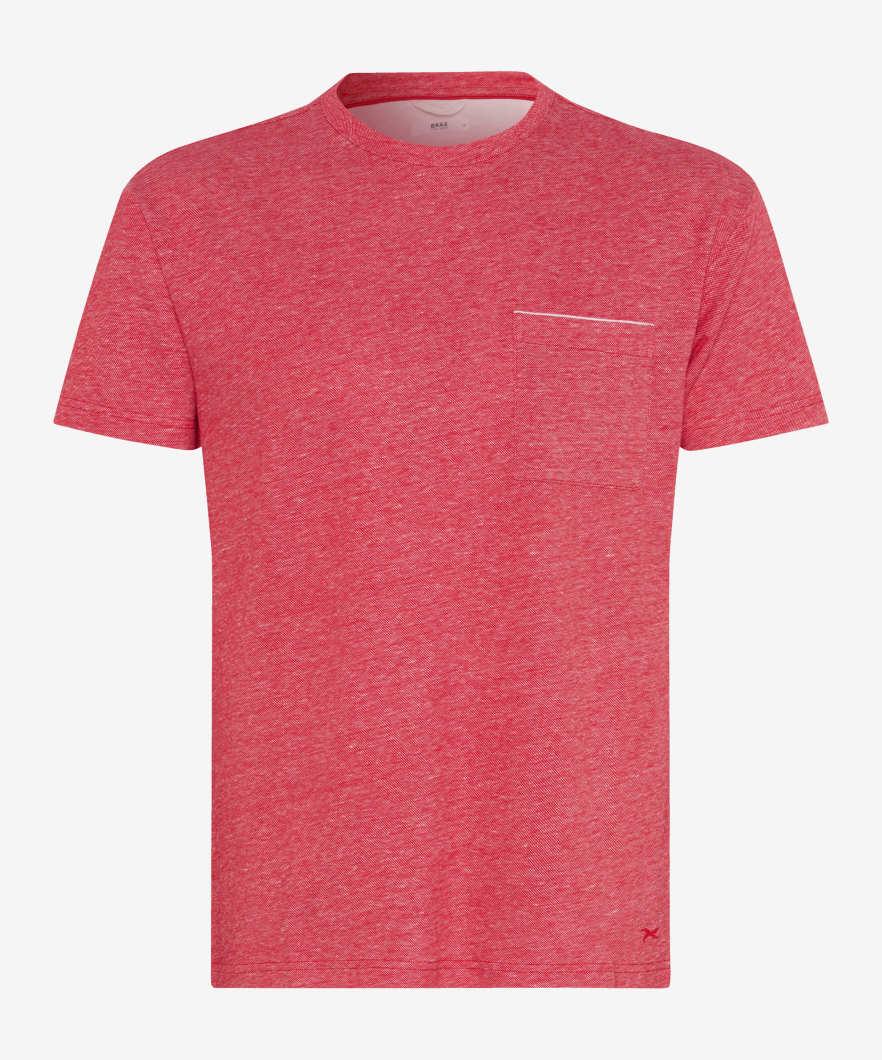 Style Timmy M Rundhalsausschnitt, Modernes T-Shirt, Rundhals, Aufgesetzte Brusttasche, Gerader Schnitt - Signal Red