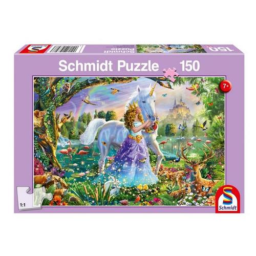 Schmidt Spiele Puzzle »Prinzessin mit Einhorn und Schloß«, 150 Puzzleteile