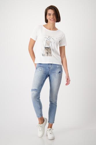 T-Shirt mit gezeichneter Frau 40 - Off-white