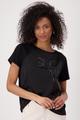 Blusenshirt mit Schmuckschrift 36 - Schwarz