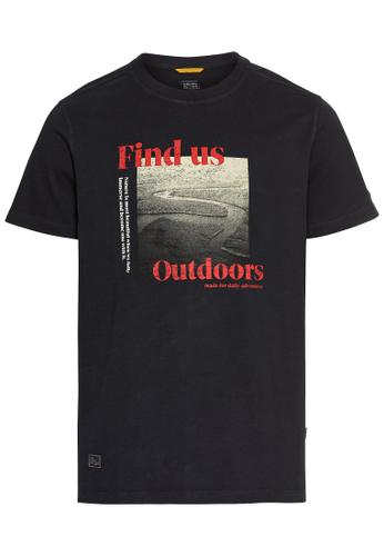 T-Shirt mit Print aus Organic Cotton Blau L