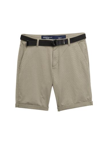 Regular Fit Chino Shorts mit Gürtel XXL Regular Fit - Olive Mini Houndstooth