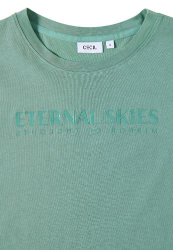 T-Shirt mit Wording Artwork M - Jewel Green