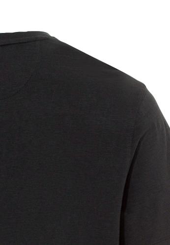 Kurzarm Henleyshirt aus reiner Baumwolle Grau 3XL