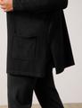 Lange Basic-Strickjacke 46 Figurumspielend - Black