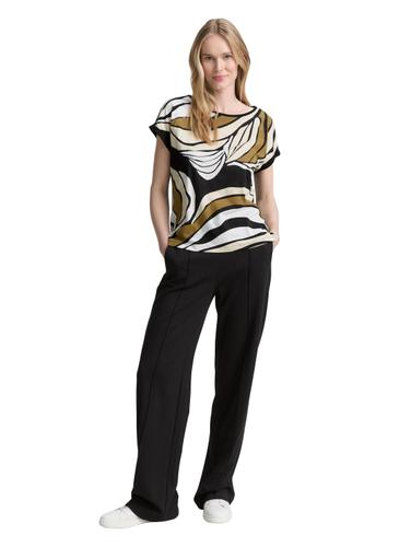 T-Shirt mit Muster M Regular Fit - Deep Black