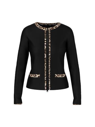 Zippjacke aus Baumwoll-Jersey Schwarz 36
