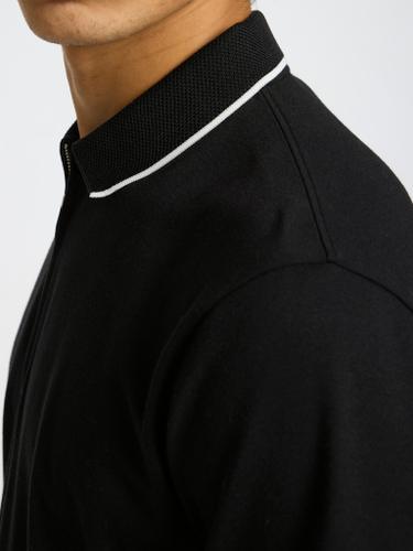 SLHFAVE SPORT ZIP SS POLO NOOS Schwarz S