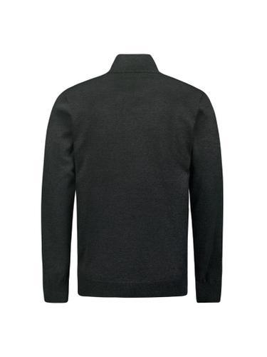 Pullover Half Zip 2 Coloured Melange Grau M