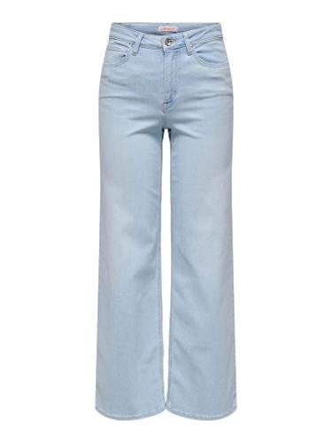 ONLMADISON BLUSH HW WIDE DNM CRO495 NOOS S/32 Weiter Beinschnitt - Light Blue Bleached Denim