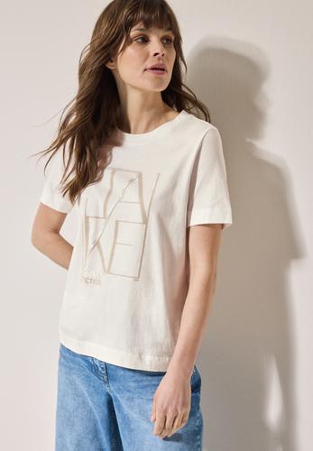 Shirt mit Artwork S - Vanilla White