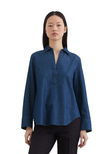 Schlupfbluse relaxed Blau 42