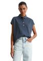 Poloshirt oversized L Oversized - Muted Blue
