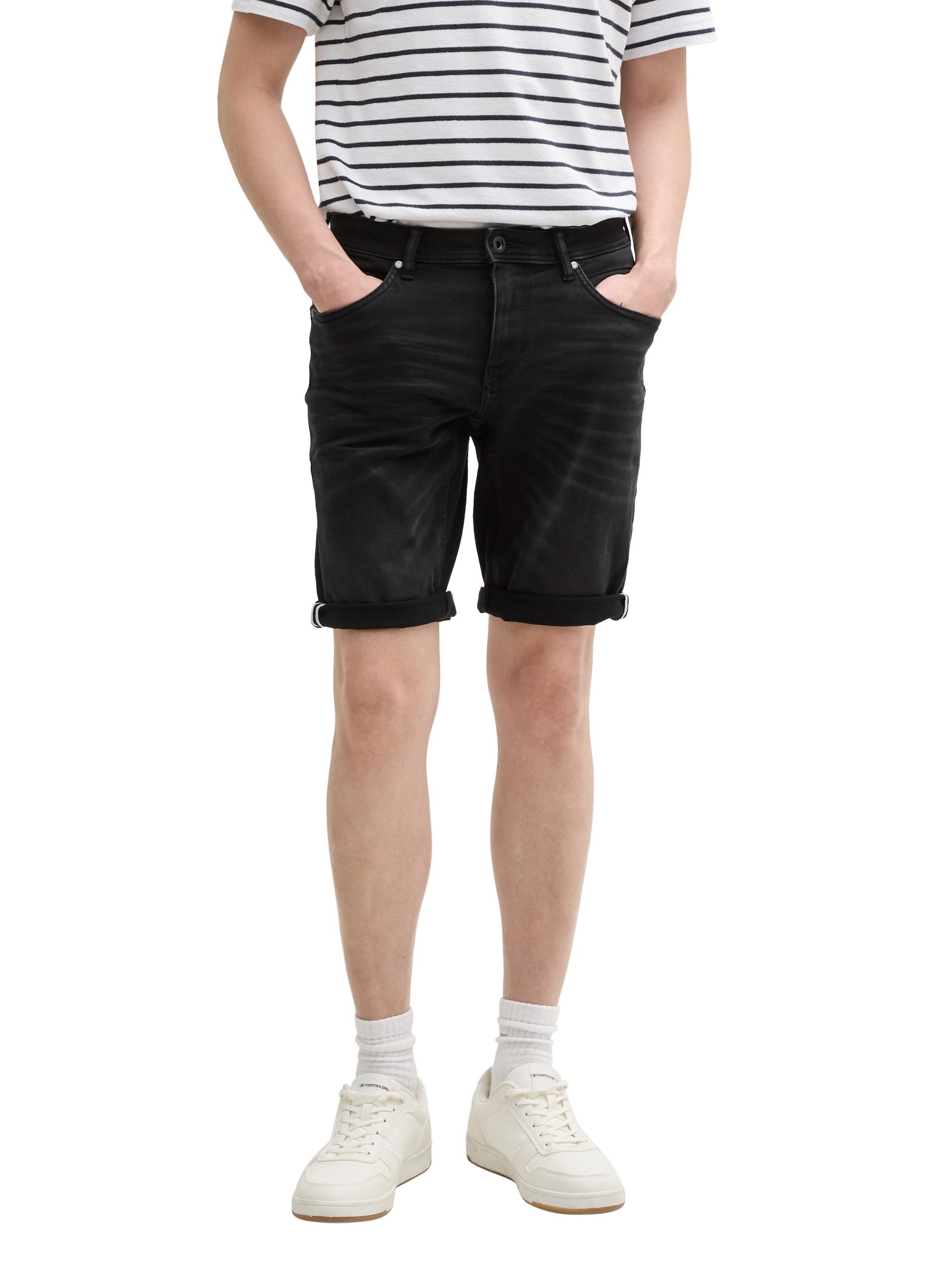 TTJOSH REGULAR SLIM Jeans Shorts mit Superstretch 33 Slim Fit - Black Black Denim