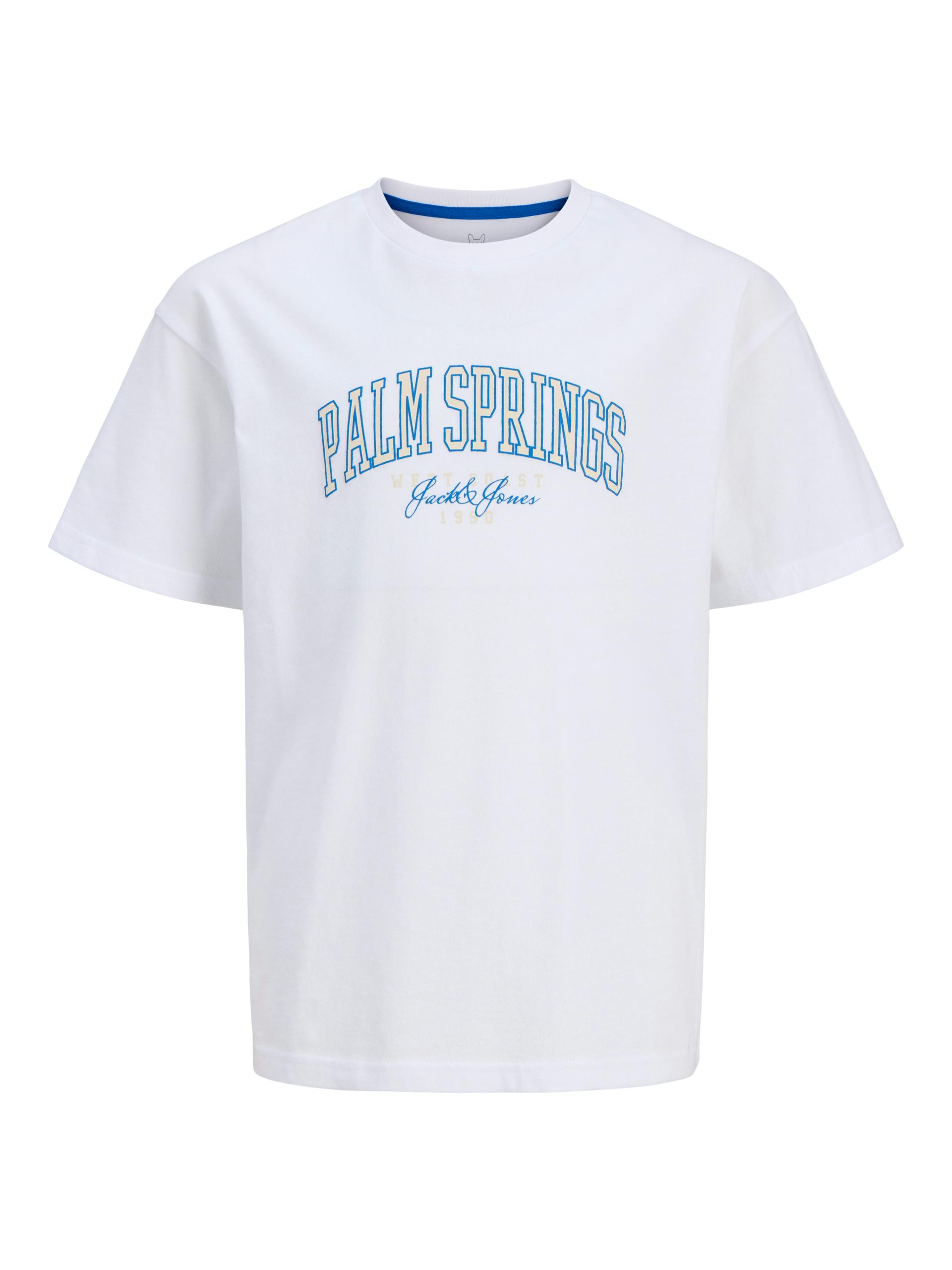 JJDETROIT TEE SS CREW NECK JNR 176 Locker geschnitten - White
