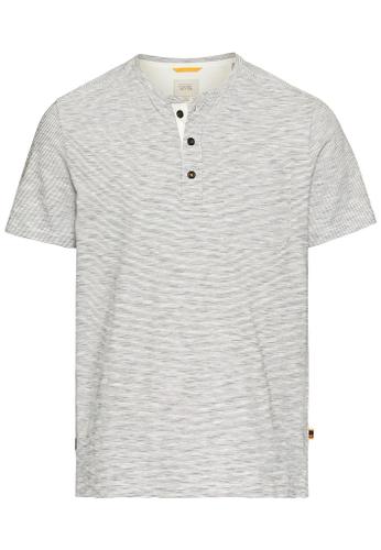 Kurzarm Henley aus reiner Baumwolle Beige XL