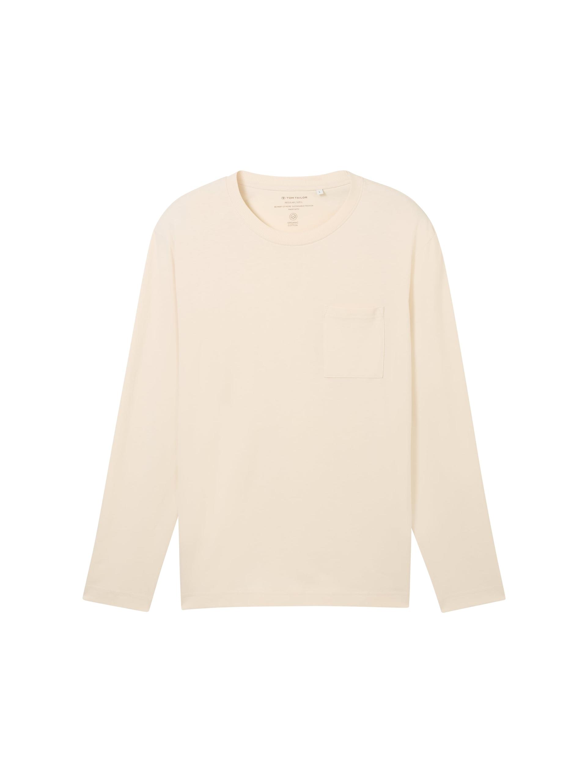 Basic Langarmshirt mit Bio-Baumwolle XXL Regular Fit - Smooth Light Sand