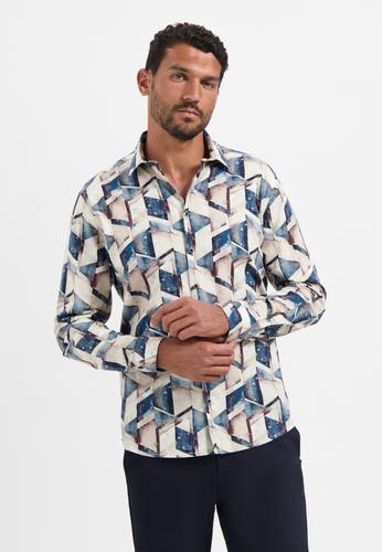 Shirt Stretch Allover Printed L Regular Fit - Night