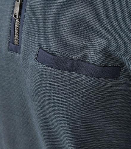 Sweat-Troyer gemustert - Blau / 3XL