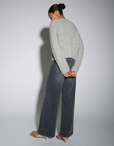 Strickblouson "Tiah" - Hellgrau / 42