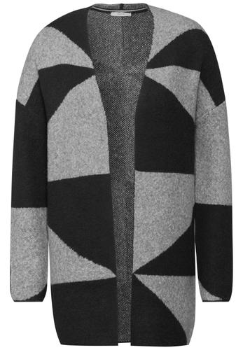 Gemusterte Strickjacke L - Black