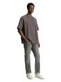Oversize T-Shirt mit Rückenprint S Oversized Fit - Pavement Grey