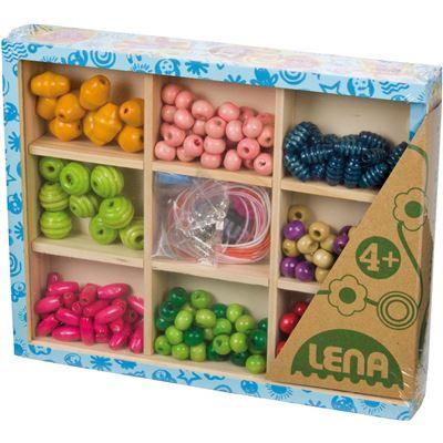 Lena - Holzspielzeug - Holzperlen Holzkassette, mittel