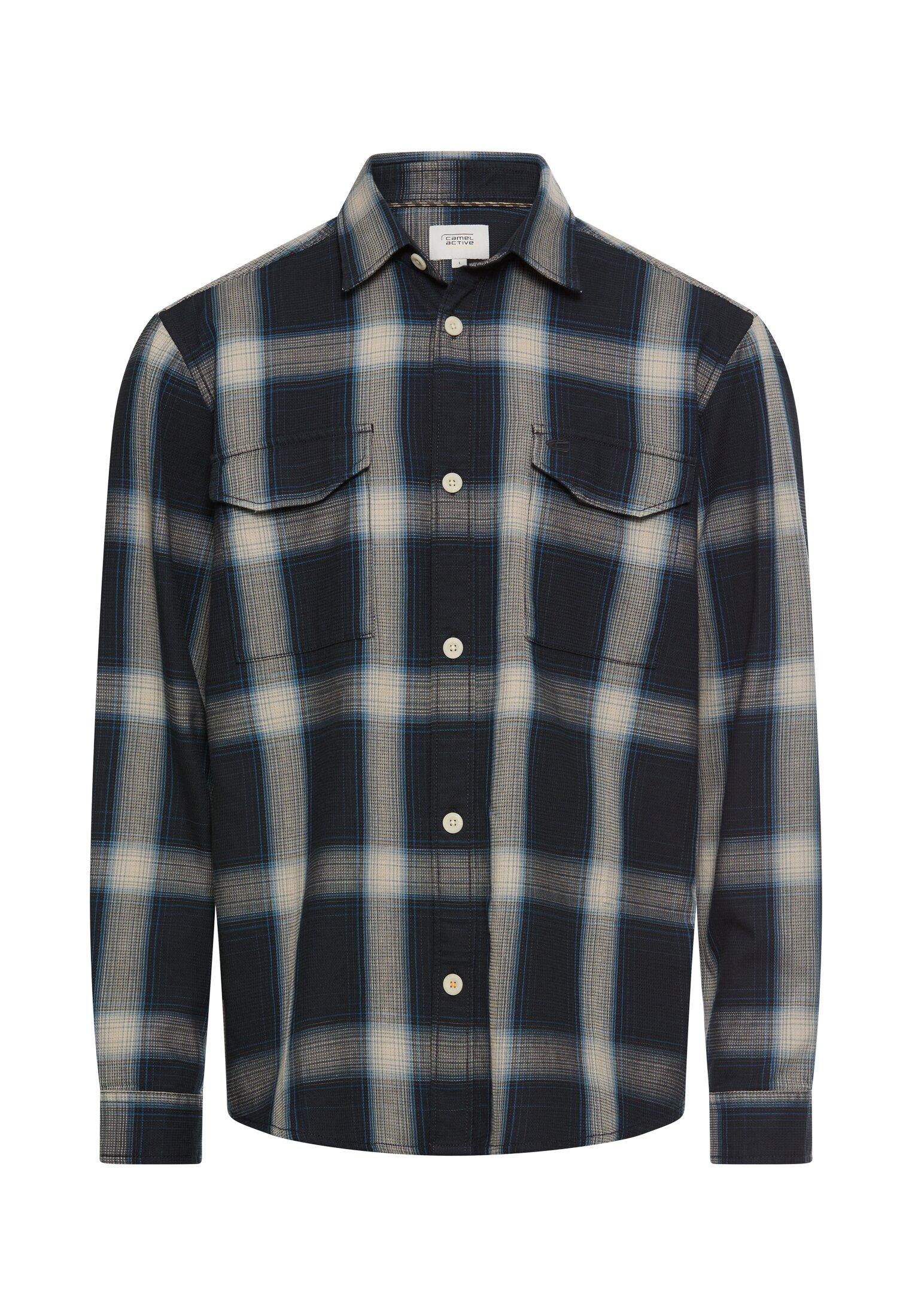 Langarmhemd aus reiner Baumwolle XXL Regular Fit - Dark Navy