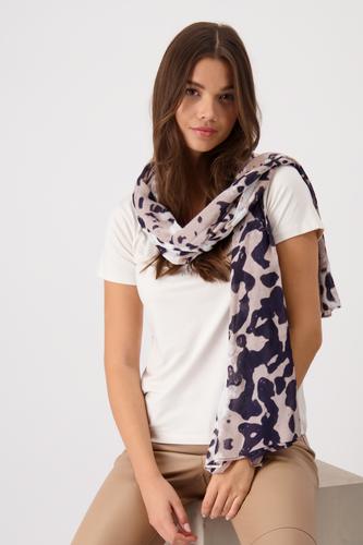 Schal mit Leomuster OS - Creamy Beige Gemustert