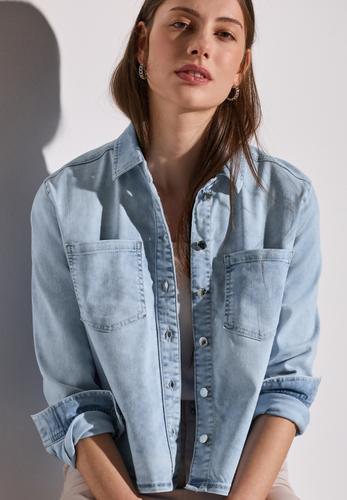 Denim Hemdbluse 38 - Light Blue Random Washed
