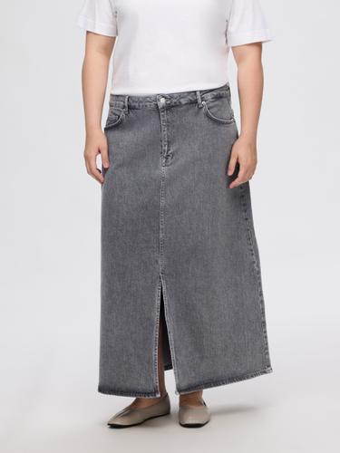 SLFKRISTA-GERDA HW L GREY MAX SKIRT NOOS 34 - Light Grey Denim