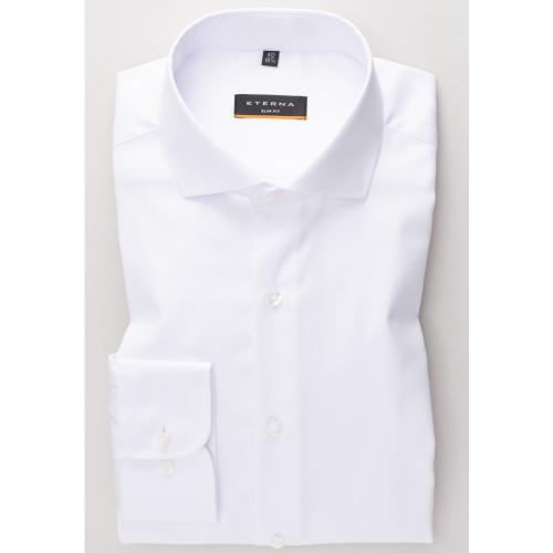 Cover Shirt Twill Langarm 43/Langarm - 67cm SLIM FIT - Weiß