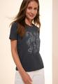 T-Shirt mit Folienprint L - Volcanic Grey