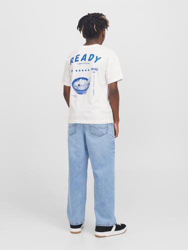 JJCHARGE PRINTED TEE SS CREW NECK JNR 152 Locker geschnitten - Cloud Dancer